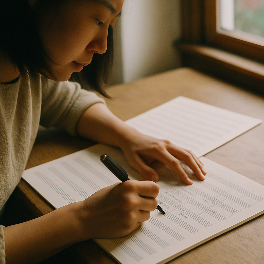 Hands at the piano keyboard