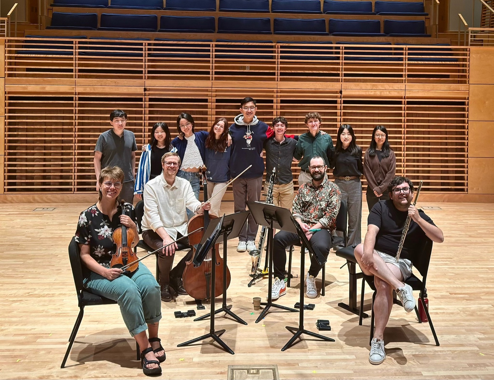 With Hub New Music after a performance